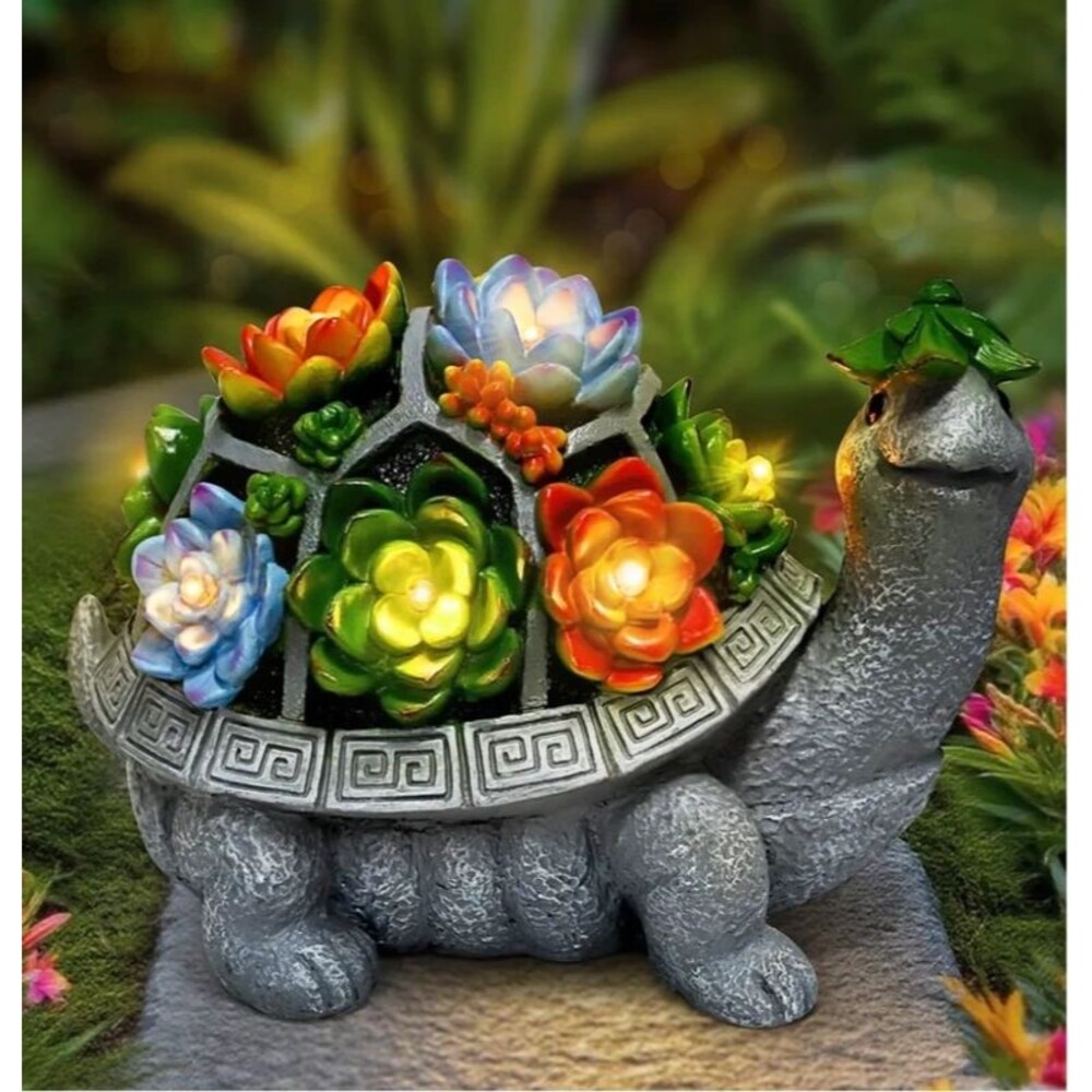 ENOU 11.1” Solar Turtle Garden Statue LED Outdoor Yard Patio Decor New in Box